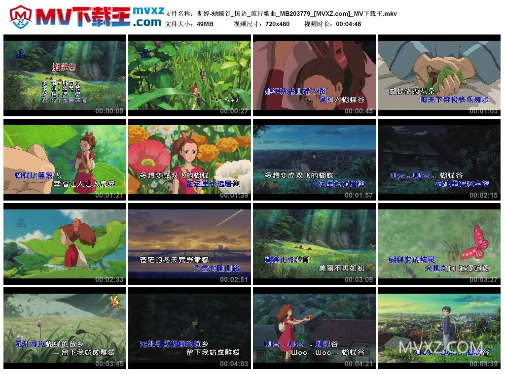 斯婷-蝴蝶谷_国语_流行歌曲_MB203779